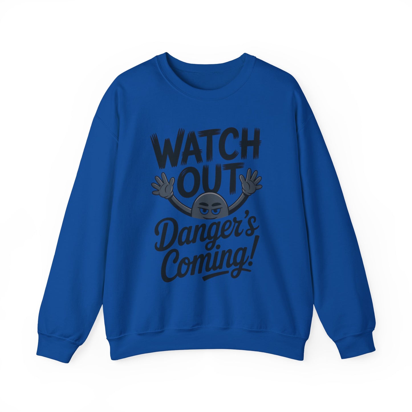 Mens Casual Crewneck Sweatshirt with Warning Message, Funny Gift for Friends, Cozy Layer for Everyone, Great for Halloween, Fall