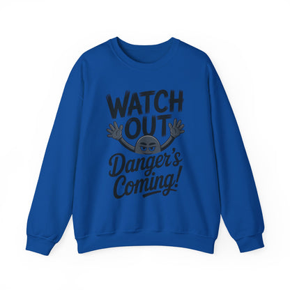 Mens Casual Crewneck Sweatshirt with Warning Message, Funny Gift for Friends, Cozy Layer for Everyone, Great for Halloween, Fall