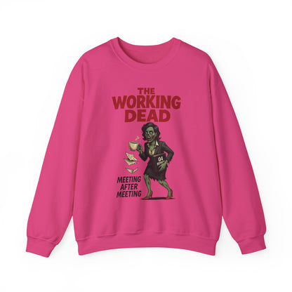 The Working Dead Women's Funny Zombie Sweatshirt, Office Humor Crewneck, Halloween Work Top