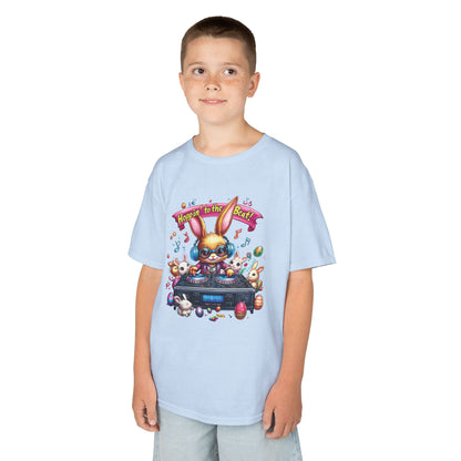 Kids Easter DJ Bunny T-Shirt Fun - Music Themed Spring Tee, Hoppin to the Beat Design, Colorful Holiday Shirt for Boys and Girls