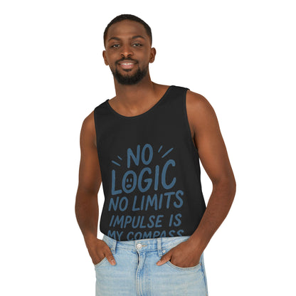 Funny Mens Tank Top, No Limits Impulse Quote, Relaxed Fit Tee, Casual Wear for Creatives, Gift for Artists Impulsive Style Shirt