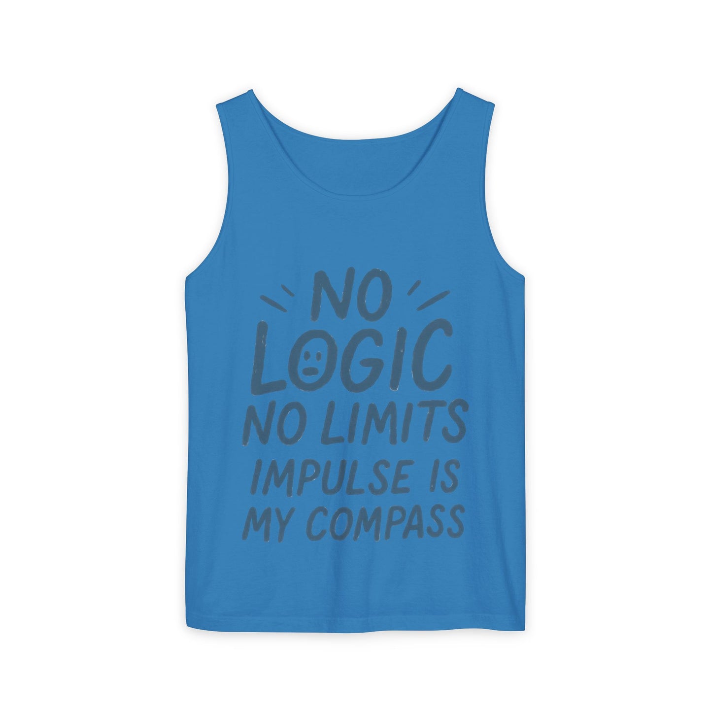 Funny Mens Tank Top, No Limits Impulse Quote, Relaxed Fit Tee, Casual Wear for Creatives, Gift for Artists Impulsive Style Shirt