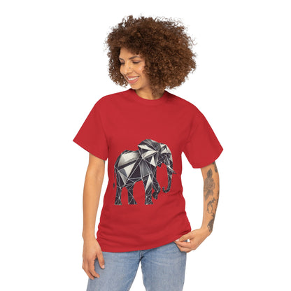 Geometric Elephant Tee - Minimalist Art Shirt, Nature Lover Gift, Animal Print T-Shirt, Unisex Cotton Tee, Eco-Friendly Wear