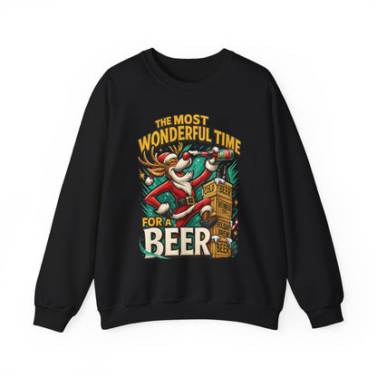 Funny Christmas Beer Sweatshirt, The Most Wonderful Time for a Beer