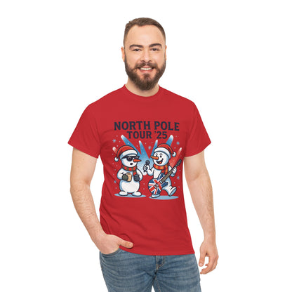 North Pole Tour 25 Men's Christmas T-Shirt, Funny Rock Music Holiday Tee
