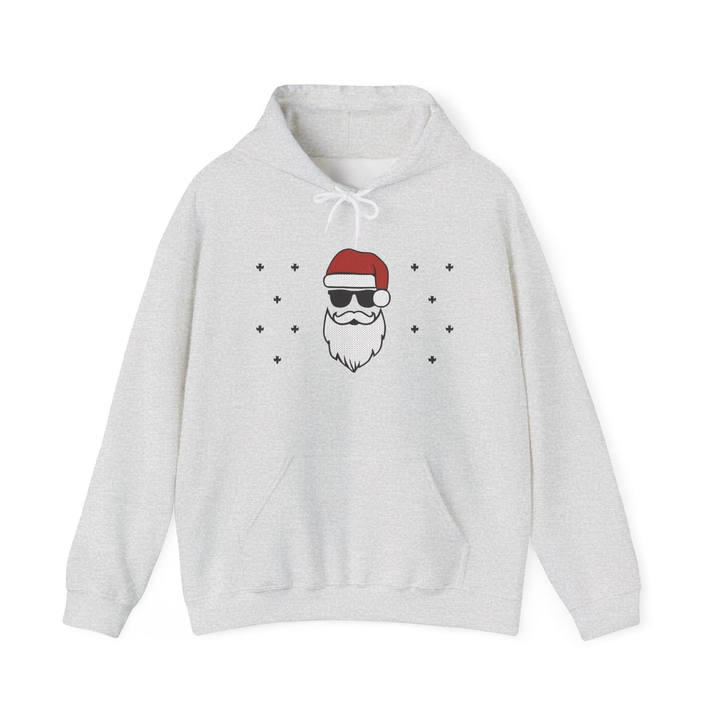 Cool Santa Men's Hoodie, Funny Christmas Sweatshirt, Retro Knit Holiday Style