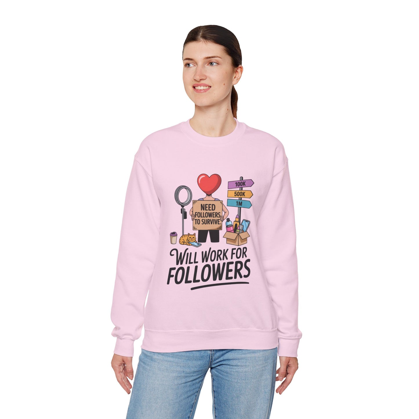 Funny Influencer Womens Sweatshirt, Social Media Sweatshirt, Humor Gifts, Crewneck for Influencers, Casual Wear, Womens Cozy Meme Top