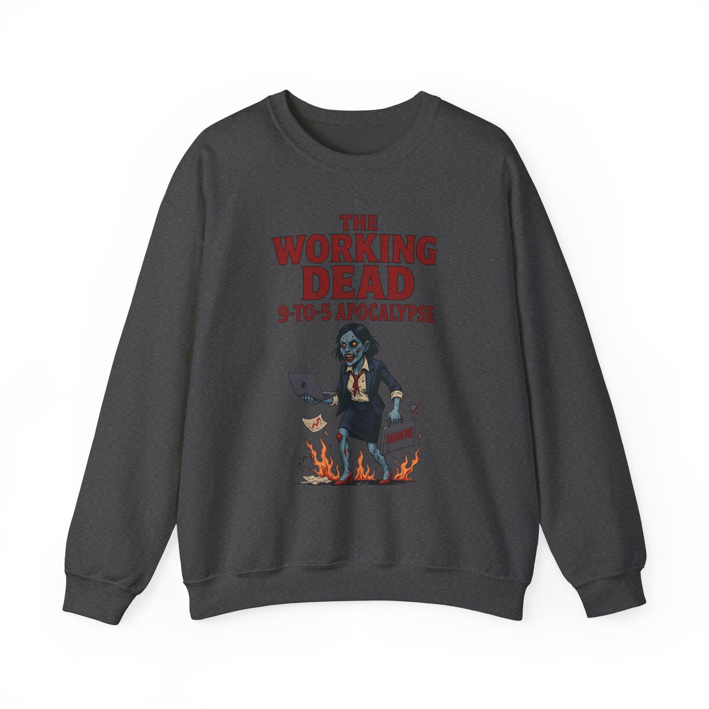 Women's The Working Dead 9-to-5 Apocalypse Sweatshirt, Funny Office Zombie Horror Pullover, Halloween Zombie Work Top