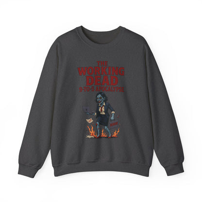 Women's The Working Dead 9-to-5 Apocalypse Sweatshirt, Funny Office Zombie Horror Pullover, Halloween Zombie Work Top