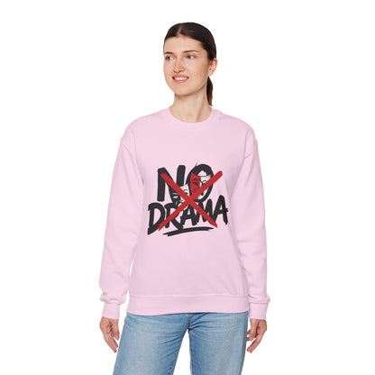 No Drama Crewneck Womens Sweatshirt, Cozy Sweatshirt, Relaxed Fit Pullover, Casual Gift for Friends, Everyday Comfort Apparel