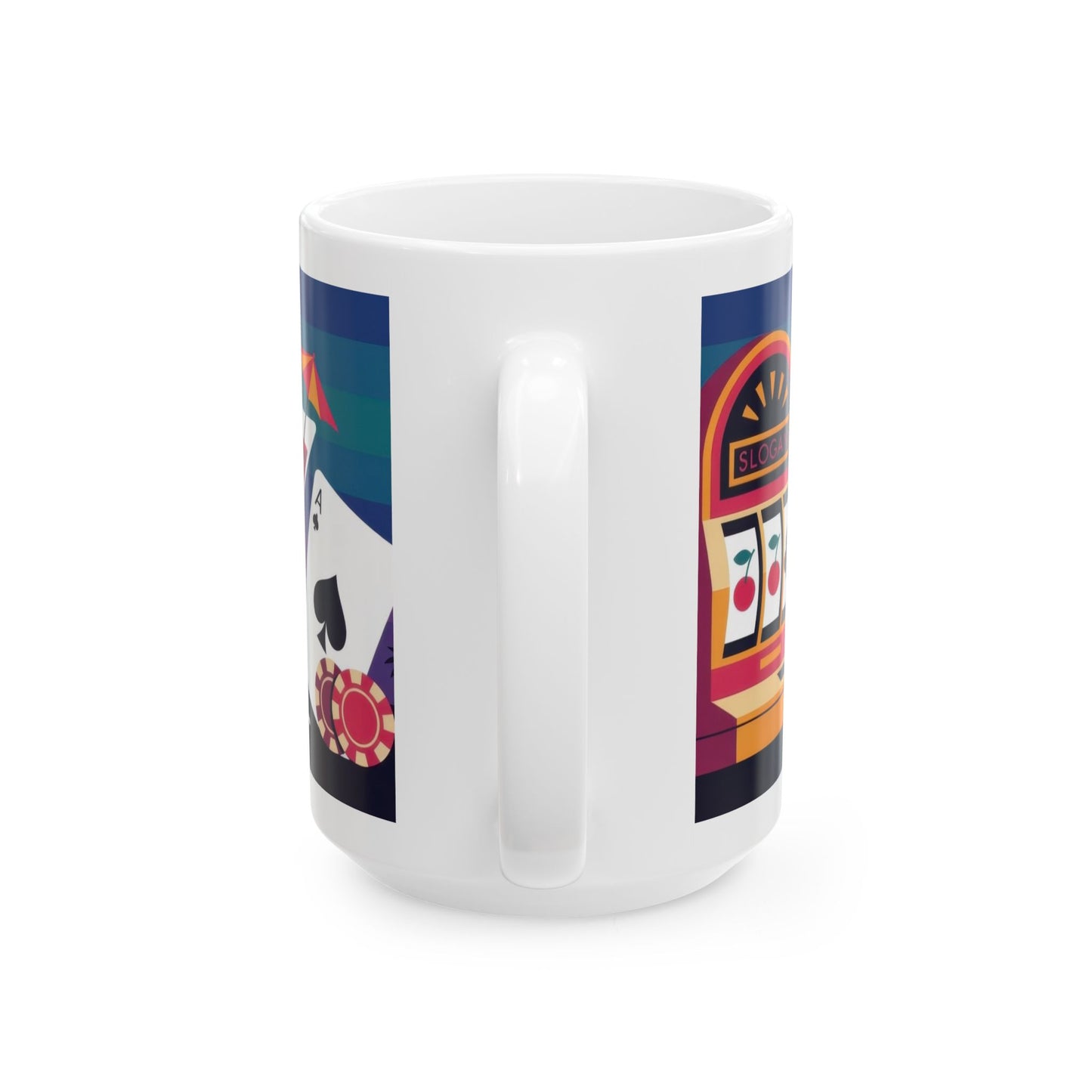 LUCK NEVER SLEEPS Mug, Retro Vegas Slot Machine Coffee Cup, Casino Gift, Gambling Lover Gift Idea, Perfect for Gamers, Poker Nights
