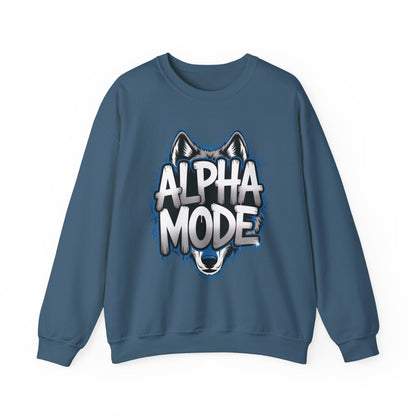 Mens Heavy Blend™ Crewneck Sweatshirt, Alpha Mode Mens Wolf Graphic Crewneck Sweatshirt