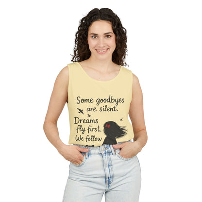 Minimalist Tank Top, Womens Tank, Girl & Cat Art Print, Emotional Lightweight Summer Shirt,  Inspirational Apparel, Cat Lover Gift