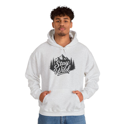 Stay Wild Hoodie, Nature Lover Unisex Pullover, Mountain Adventure Hiking Sweatshirt, Outdoorsy Gift for Him Her