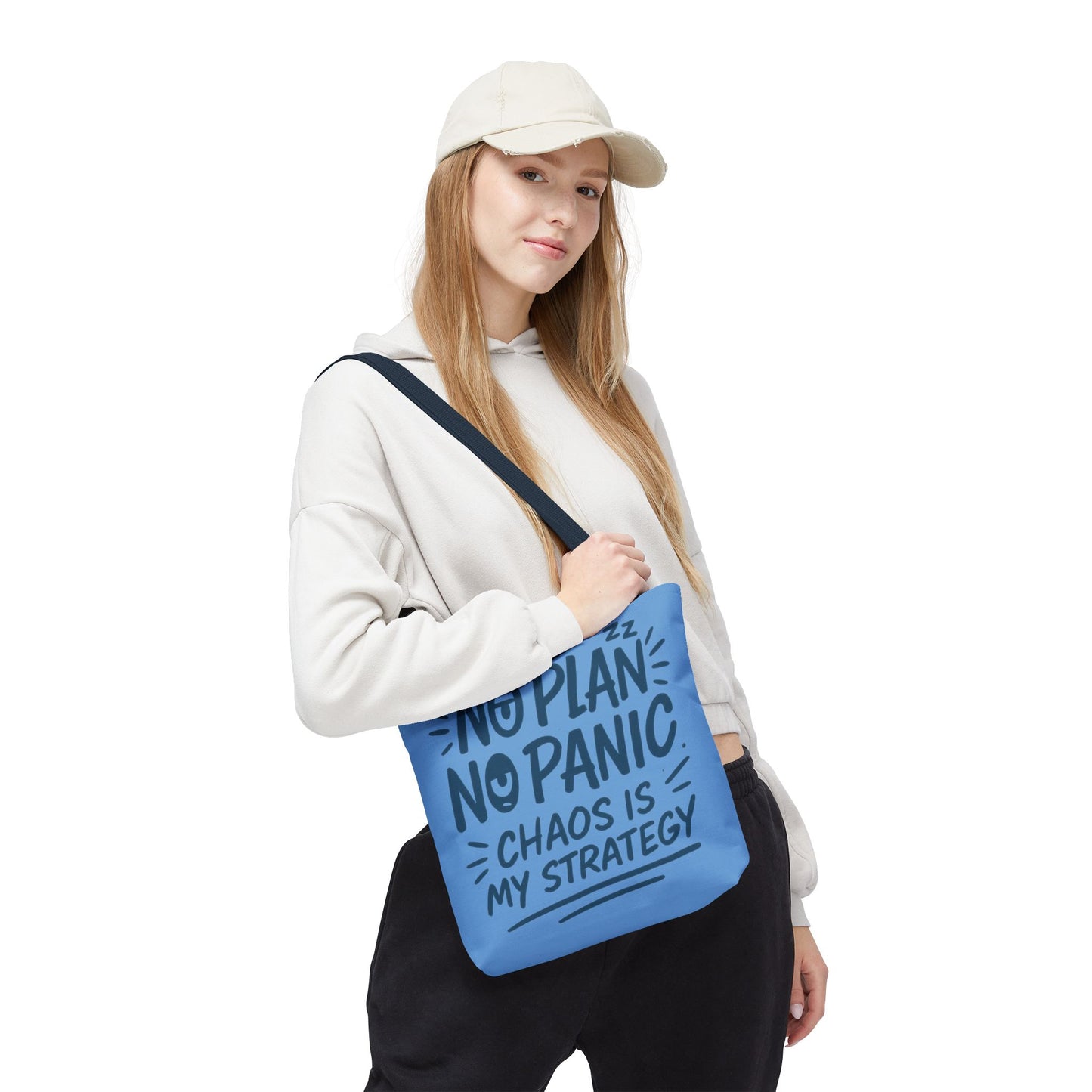 Funny Quote Tote Bag, Reusable Grocery Bag, Gift for Students, Beach Tote, Everyday Tote, Chaos Strategy Bag, Unique Shopping Bag