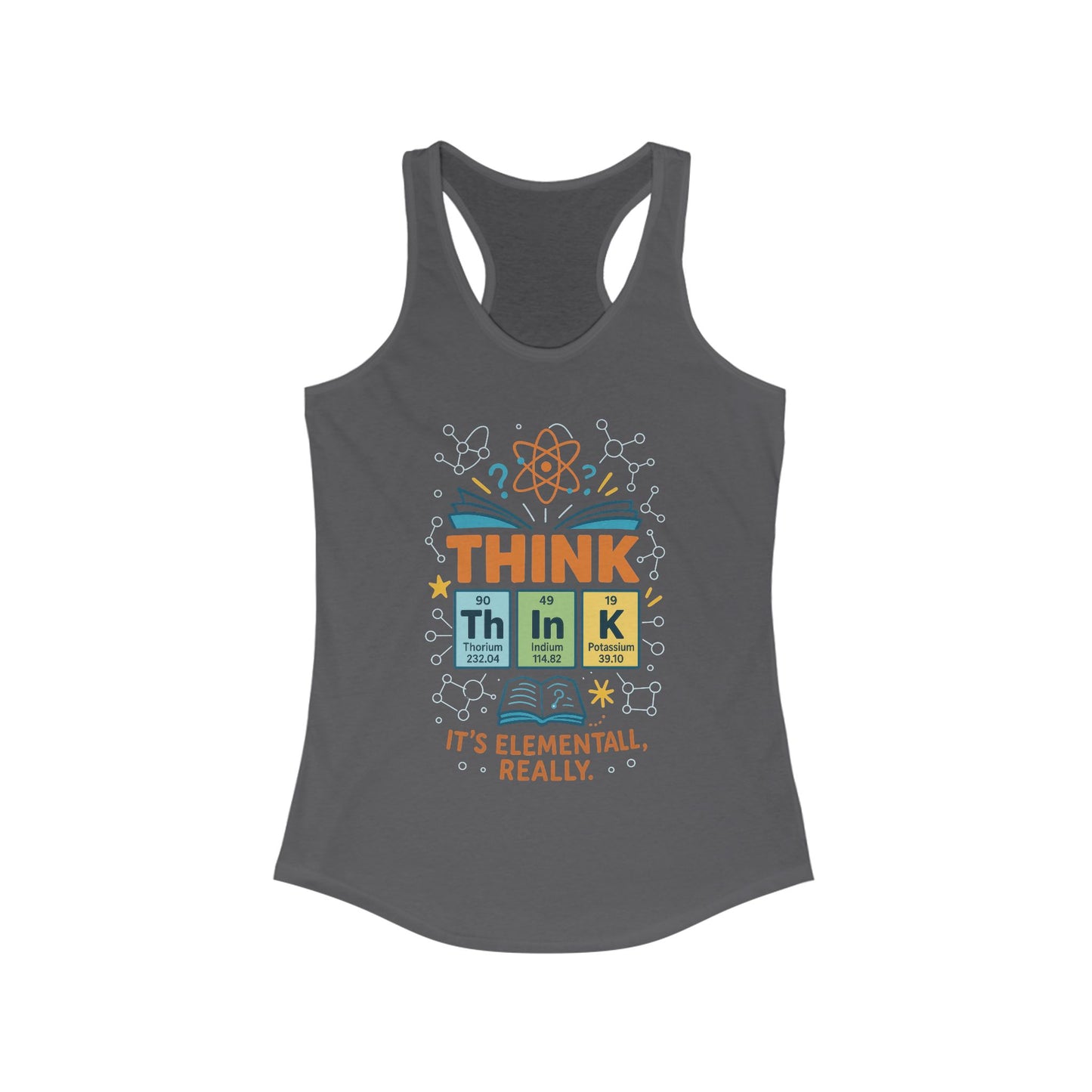 Think Tank Top for Women, Funny Science Shirt, Periodic Table Chemistry Top, STEM Gift For Girls, Science-Inspired Womens Racerback Tank