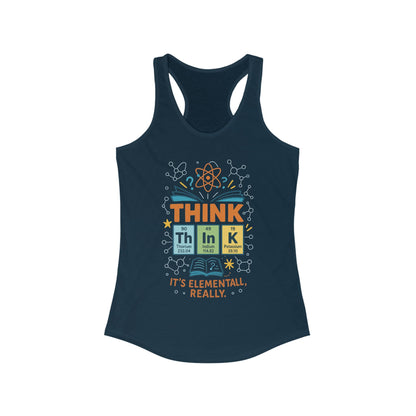 Think Tank Top for Women, Funny Science Shirt, Periodic Table Chemistry Top, STEM Gift For Girls, Science-Inspired Womens Racerback Tank