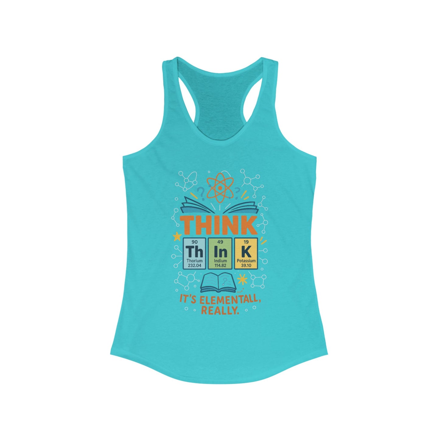 Think Tank Top for Women, Funny Science Shirt, Periodic Table Chemistry Top, STEM Gift For Girls, Science-Inspired Womens Racerback Tank