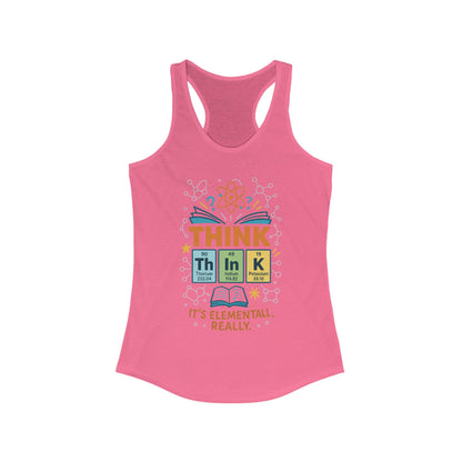 Think Tank Top for Women, Funny Science Shirt, Periodic Table Chemistry Top, STEM Gift For Girls, Science-Inspired Womens Racerback Tank