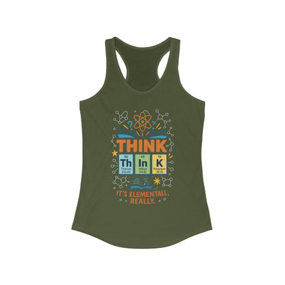 Think Tank Top for Women, Funny Science Shirt, Periodic Table Chemistry Top, STEM Gift For Girls, Science-Inspired Womens Racerback Tank