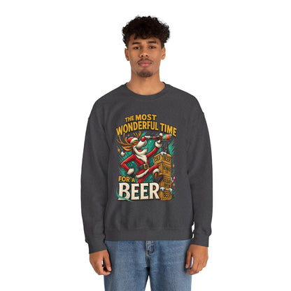 Funny Christmas Beer Sweatshirt, The Most Wonderful Time for a Beer