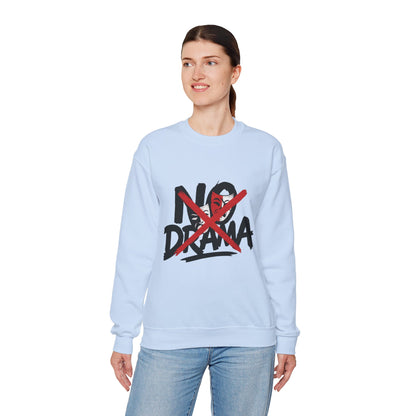 No Drama Crewneck Womens Sweatshirt, Cozy Sweatshirt, Relaxed Fit Pullover, Casual Gift for Friends, Everyday Comfort Apparel