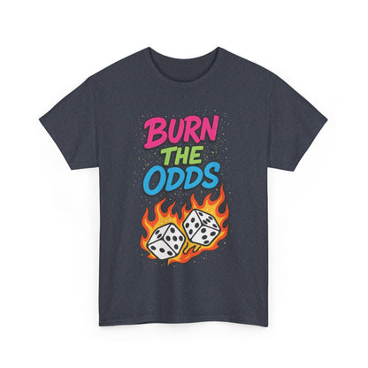 Burn the Odds Graphic Tee | Cool Casual Wear, Gaming Shirt, Unisex Cotton Tee, Dice Design T-Shirt, Gift for Gamers