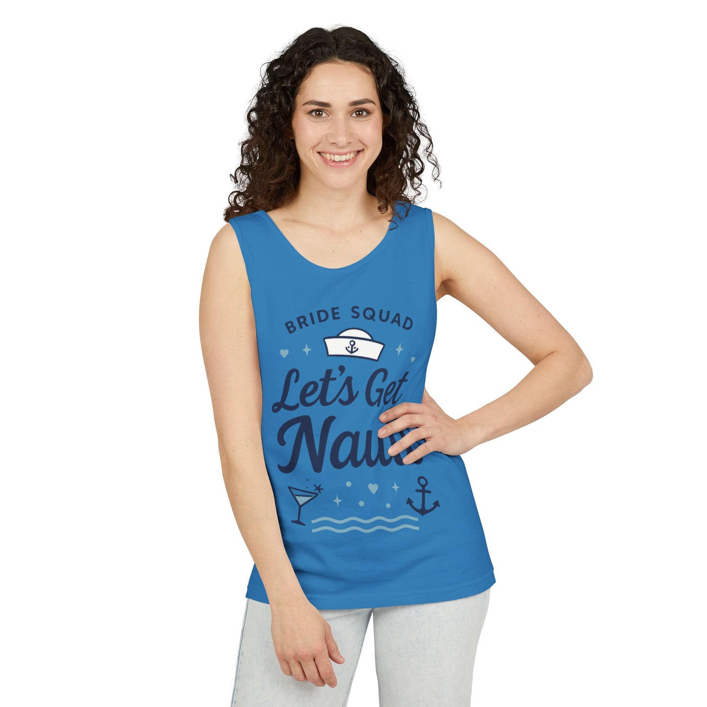 Lets Get Nauti Tank Top, Nautical Bachelorette Party Tee, Bride Squad Gift, Bridesmaid Hen Party Top, Fun Nautical Wedding Shirt