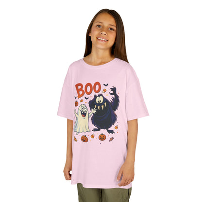 Kids Halloween T-Shirt BOO! Cute Ghost Monster Shirt, Funny Spooky Graphic Tee for Boys Girls, Halloween Costume Gift