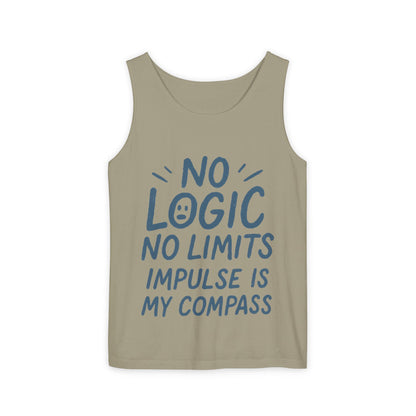 Funny Mens Tank Top, No Limits Impulse Quote, Relaxed Fit Tee, Casual Wear for Creatives, Gift for Artists Impulsive Style Shirt