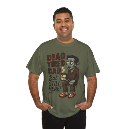 Dead Tired Dad Funny Zombie Coffee Men's T-Shirt, Father's Day Gift for Men, Dad Fuel Graphic Tee, Halloween Dad Tee