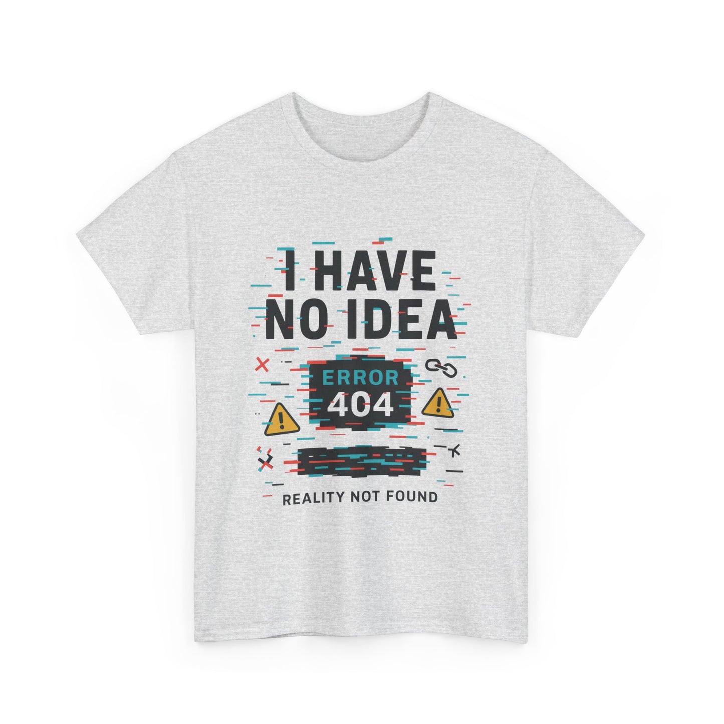 Funny Error 404 Unisex Heavy Cotton Tee, Graphic Tee, Humor Shirt, Gift for Tech Lovers, Casual Wear, Unique T-Shirt