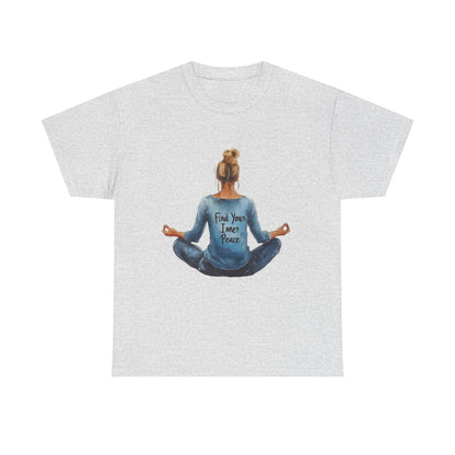 Find Your Inner Peace Unisex Heavy Cotton Tee, Motivational Shirt, Meditation Apparel, Relaxation Gift, Casual Wear, Mindfulness Tee
