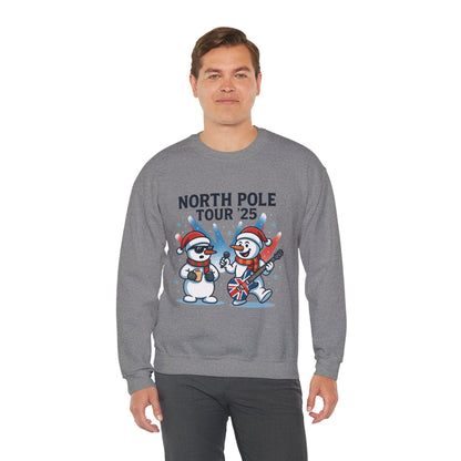 North Pole Tour 25 Men's Christmas Sweatshirt, Funny Rock Band Holiday Jumper