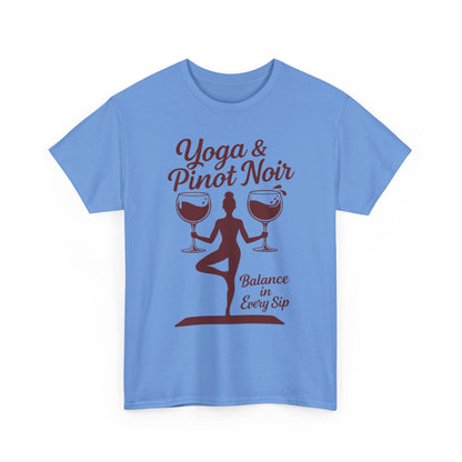 Yoga and Wine Shirt Women, Funny Pinot Noir Tee, Balance in Every Sip Tee, Yoga Lover Gift