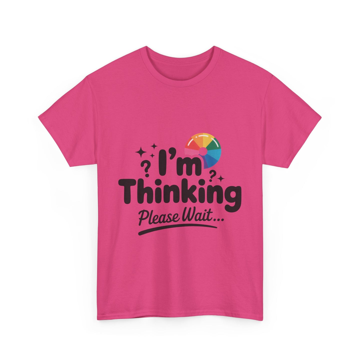 Funny - Im Thinking Please Wait - T-Shirt for Women, Cute Geeky Gift for Introverts, Programmers, Designers, Fun Humor Shirt