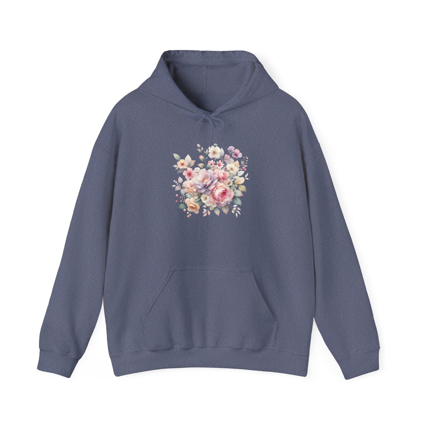 Floral Comfort Hoodie, Cozy Sweatshirt for Women, Spring Fashion, Gift for Her, Casual Everyday Wear, Soft Pastel Flower Print Sweatshirt