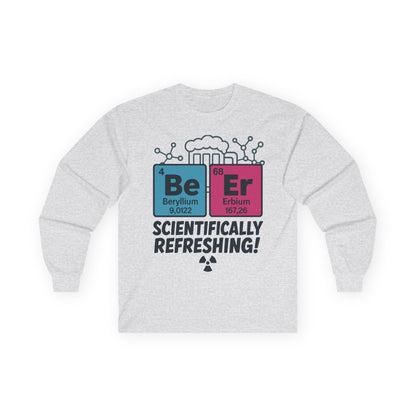 Chemistry Science Mens Long Sleeve Tee, Funny Science Shirt, Gift for Geeks, Beer Lover Top, Unique Birthday Present