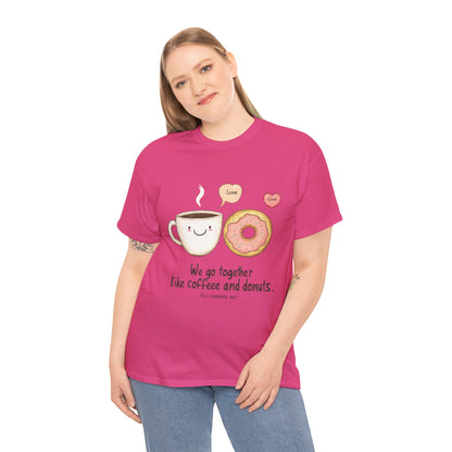 Cute Coffee and Donut Love T-Shirt, Funny Couple Quote, Kawaii Breakfast Graphic Shirt, Gift for Coffee Lovers, Gift for Valentine's Day