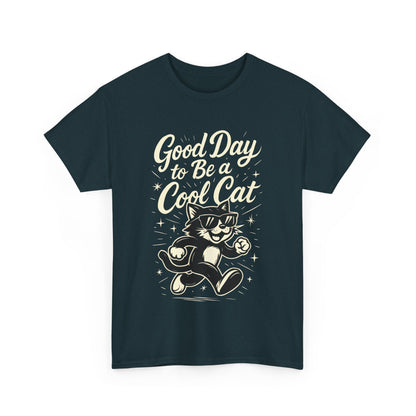 Good Day to Be a Cool Cat Womens Shirt - Funny Retro Kitty Graphic Tee for Women - Cute Cat Lover Gift, Fun T-Shirt, Unique Everyday Wear