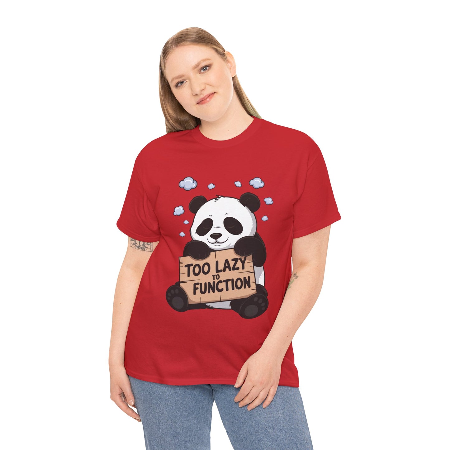 Too Lazy to Function Panda Tee, Unisex Cotton T-Shirt, Funny Shirt, Casual Wear, Gift for Sloth Lovers, Relaxed Vibe