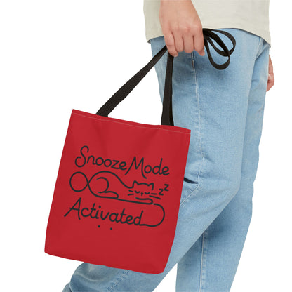 Sleepy Cat Tote Bag - Snooze Mode Activated, Cute Cat Lover Gift, Lounge Essential, Beach, Grocery, Everyday Use, Beach Weekender Bag