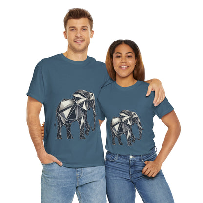 Geometric Elephant Tee - Minimalist Art Shirt, Nature Lover Gift, Animal Print T-Shirt, Unisex Cotton Tee, Eco-Friendly Wear