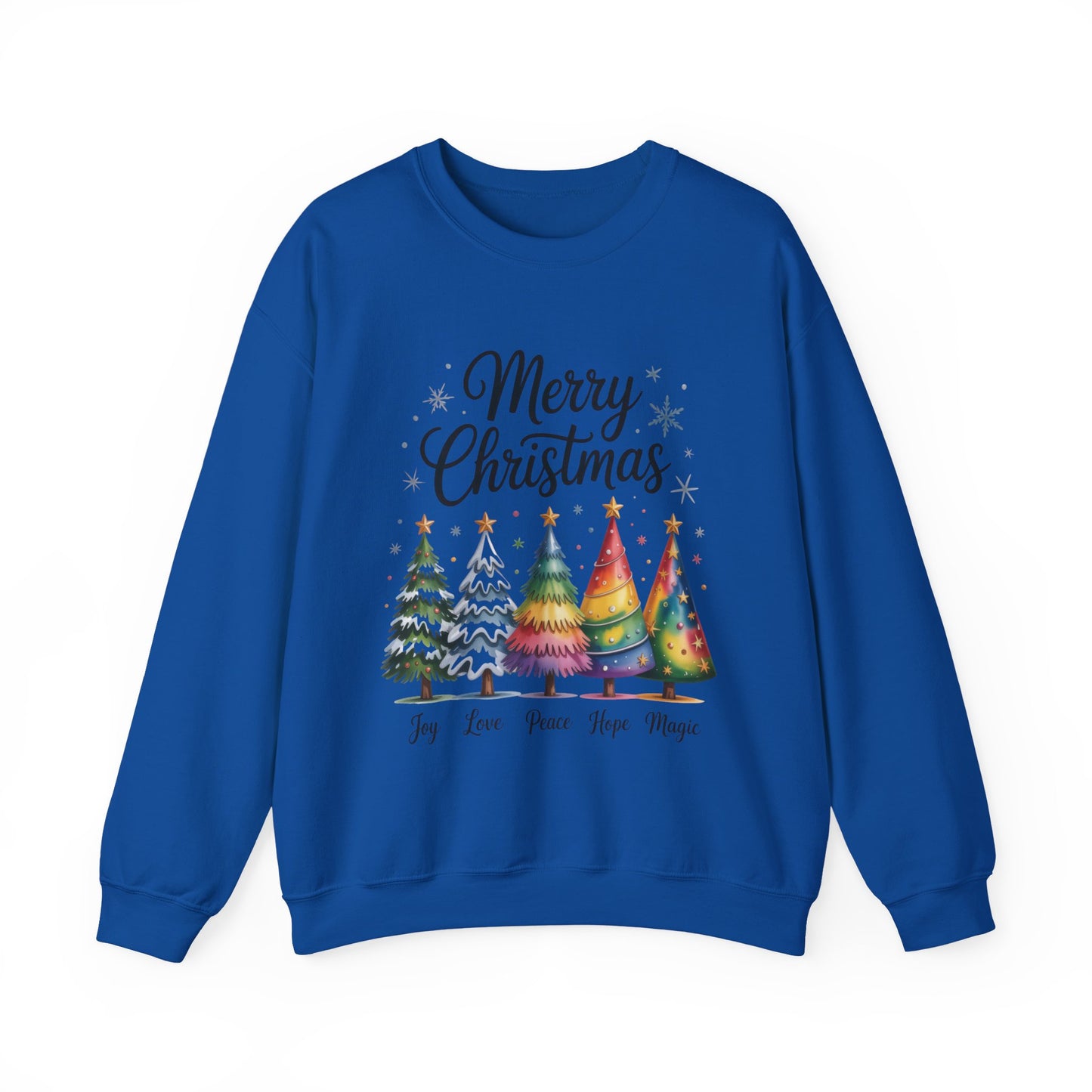 Merry Christmas Women's Sweatshirt, Joy Love Peace Hope Magic Pullover, Women's Heavy Blend™ Crewneck Sweatshirt