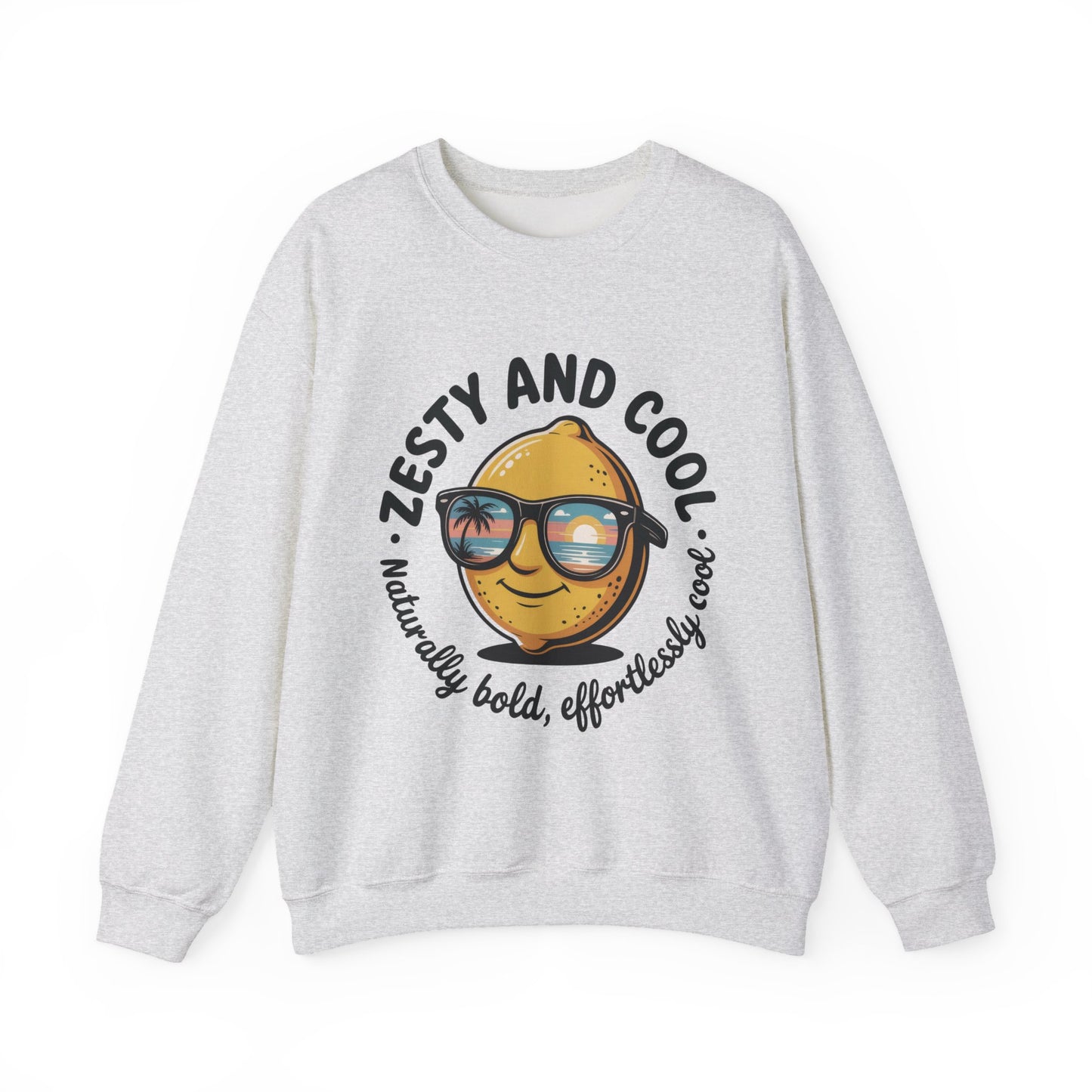 Zesty Lemon Mens Crewneck Sweatshirt - Fun Gift for Friends, Cool Casual Style, Summer Vibes, Mens Graphic Apparel, Perfect for Relaxing
