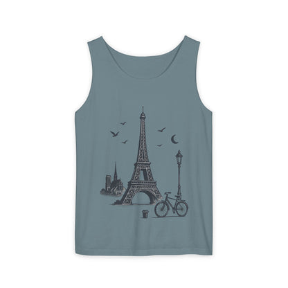 Parisian Dreams Tank Top, Unisex Summer Wear, Graphic Tee, Travel Inspired Apparel, Vacation Outfit, Casual Tank for All Occasions