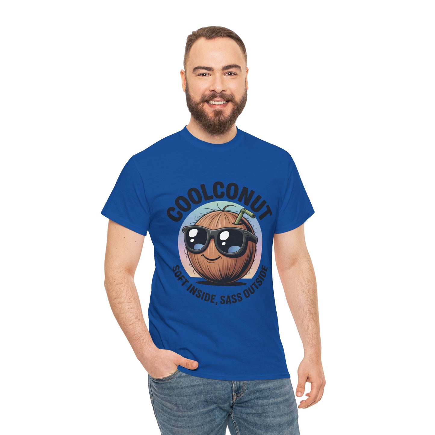 Coolconut Graphic Men's Tee, Soft Inside Sass Outside, Men's T-Shirt for Beach Lovers, Men's Fun Gift, Summer Vibes, Humor Apparel