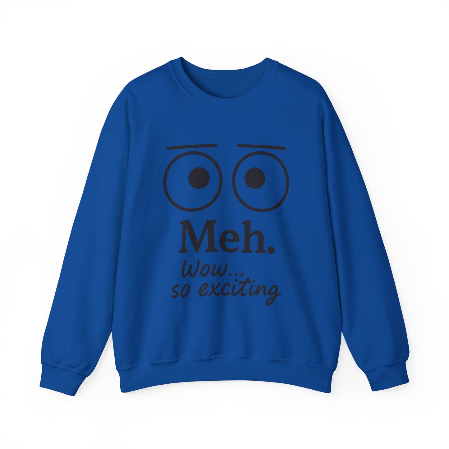 Mens Heavy Blend Crewneck with 'Meh' Design, Comfortable Apparel for Everyday Wear, Perfect for Relaxing