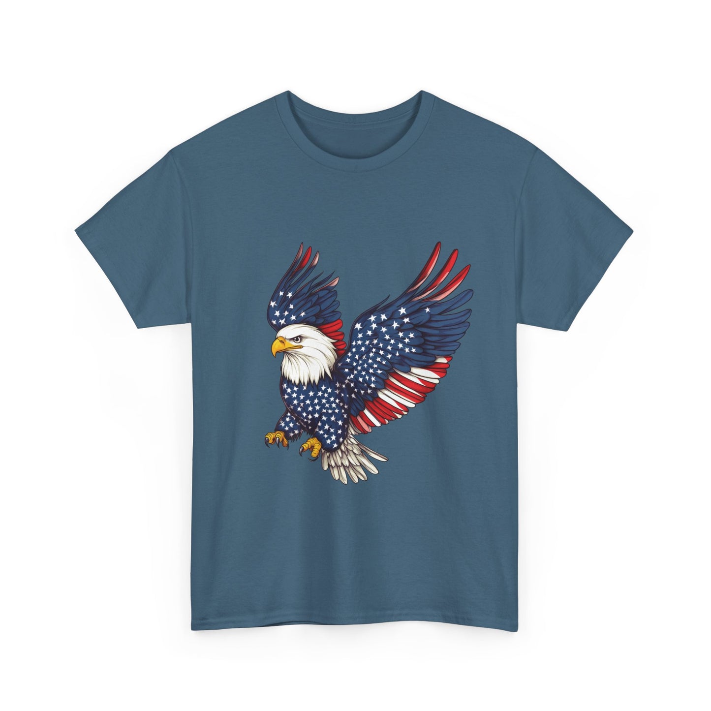 Patriotic Eagle Tee | Unisex Heavy Cotton T-Shirt for Independence Day, Memorial Day, Veterans Day, Gift for Nature Lovers, Casual Wear