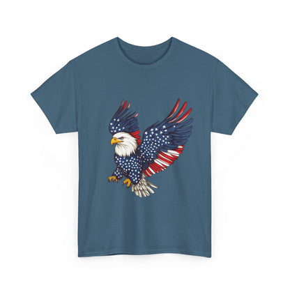 Patriotic Eagle Tee | Unisex Heavy Cotton T-Shirt for Independence Day, Memorial Day, Veterans Day, Gift for Nature Lovers, Casual Wear